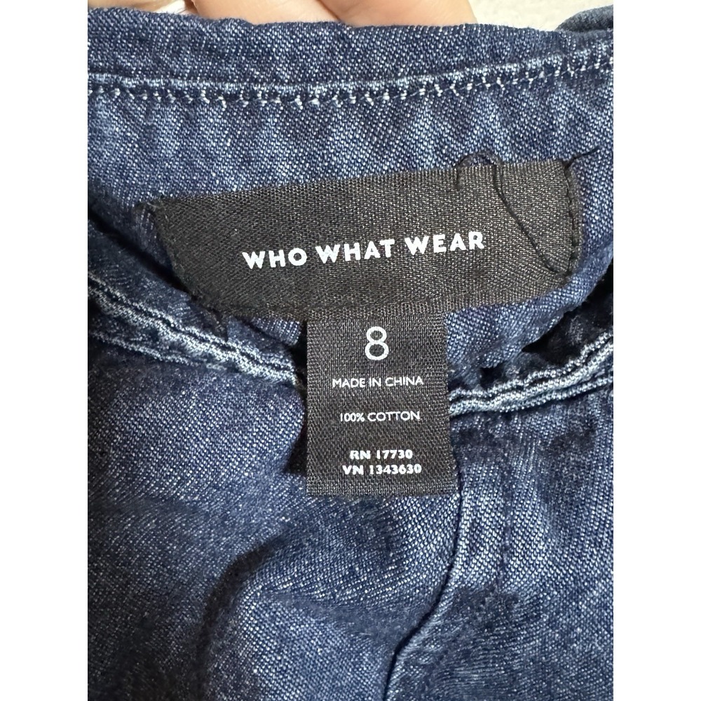 Who What Wear Jeans Women's 8 Blue Paper Bag Stretch Denim Baggy Cotton - Picture 3 of 4